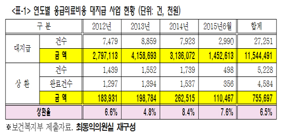 응급대불금은 떼먹는 돈?…고소득자도 상환 안해