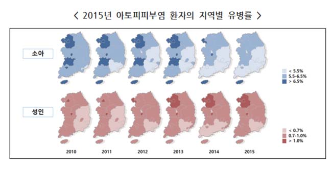 아토피 소아 환자, 제주지역 쏠려…성인은 수도권 집중