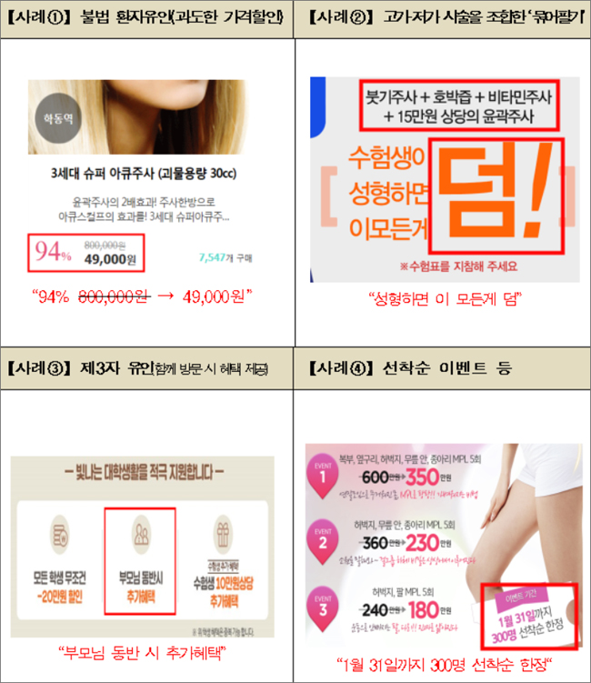 '파격·특별·공동구매 할인'…불법 의료광고 집중 점검