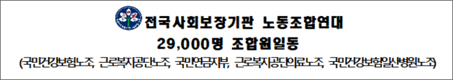 사노연대 "국고미납금 미정산시 보험료 인상 동결 투쟁"