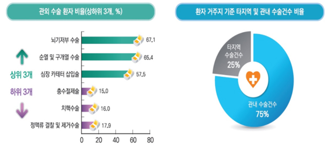 환자 4명 중 1명 거주지 아닌 다른 지역서 수술