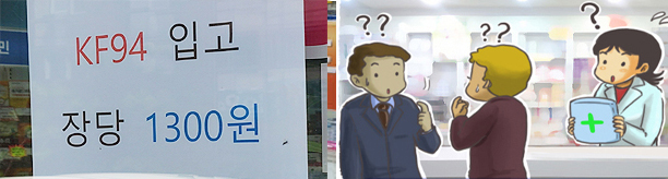무너진 1500원…약국 KF마스크 판매가 1300원 등장