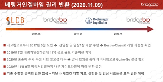 브릿지바이오 "베링거 반환 신약, 내년 중 후속개발 확립"