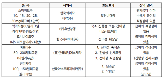 국내 31번째 신약 '렉라자정' 급여 첫 관문 통과