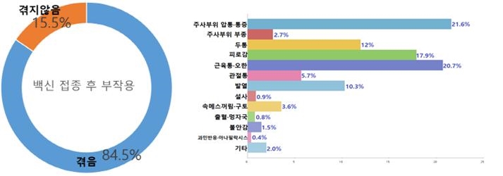 인천시약 "백신 접종 후 84% 부작용...대부분 경증"