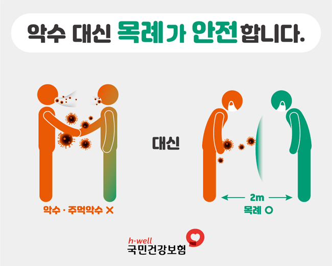 건보공단, '악수 대신 목례' 대국민 캠페인 추진