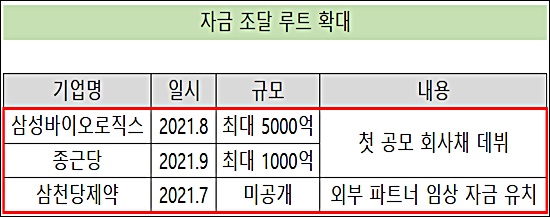 자금 조달 루트 확대 'R&D 실탄 확보'나선 제약사들