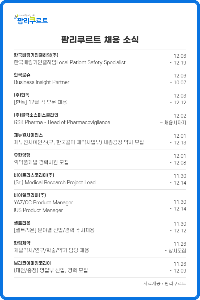 셀트리온·유한양행 인재 채용...외자사도 모집 활발