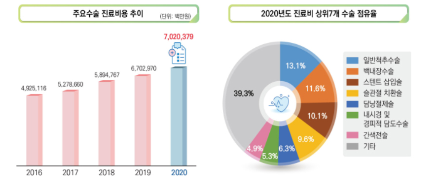 지난해 국내 수술 상위 3위…백내장>척추>치핵