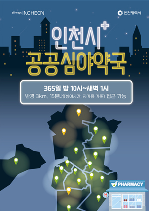 인천시, 공공심야약국 3곳 추가 모집…"시민 만족도 높아"
