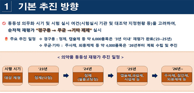 식약처, 동등성 재평가 3년내 완료...6000여 품목 대상