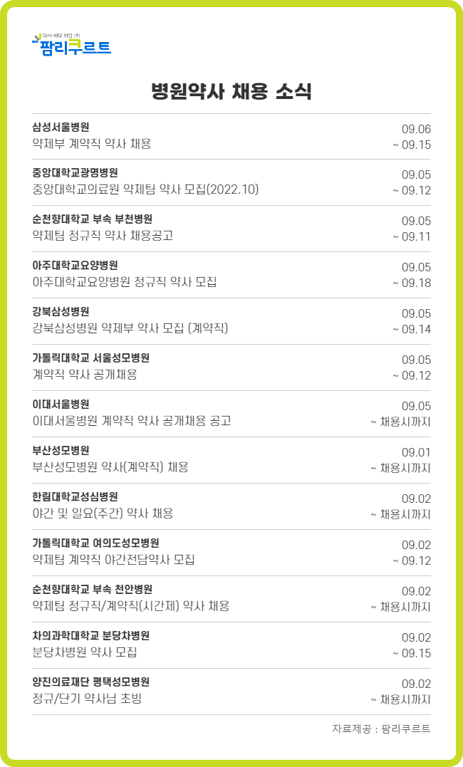 분당차병원 주·야간 약사 채용...밤샘근무 회당 50만원