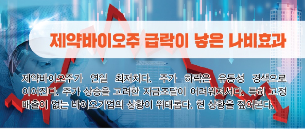 제약바이오주 신저가 속출...자금 조달에 찬바람