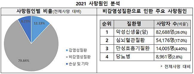 사망자 10명 중 8명 만성질환 원인…총진료비 85% 차지