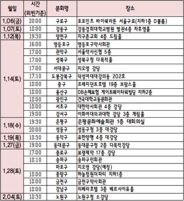 "우리 분회 총회는 언제?"...서울 24개 분회 일정 확정