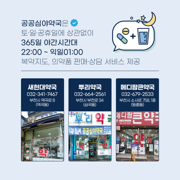 경기 부천 공공심야약국 3곳 새해에도 계속 운영