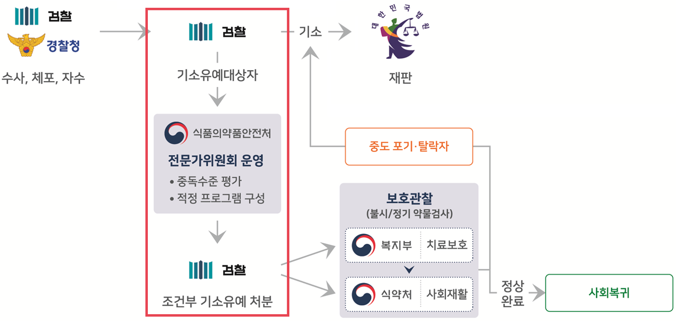 재활의지 강한 마약류 사범, 6개월 선도 조건 기소유예