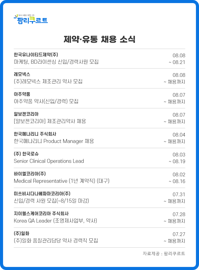 "졸업예정자도 가능"…국내·외 제약사 약사 채용 '활발'