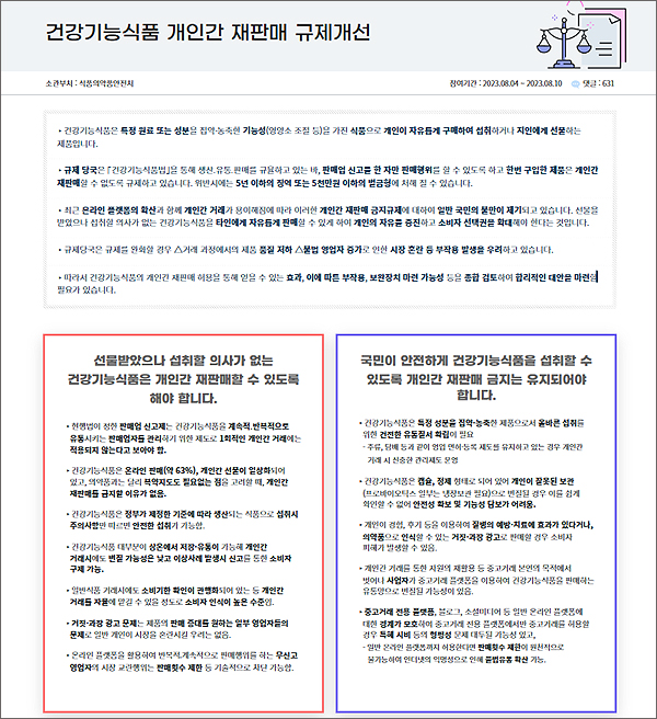 건기식 개인간 '재판매' 허용안에 "누구 머리서 나왔나"