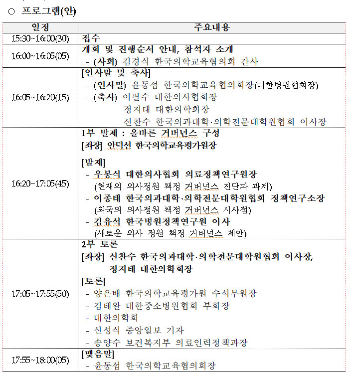 의학교육협의회, 의사정원 책정 위반 거버넌스 구축 첫 발