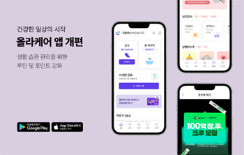 "맞춤 루틴 통해 건강 관리" 올라케어, 앱 전면 개편
