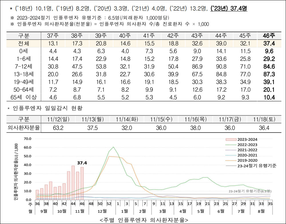 전년 대비 3배…독감 유행에 소아과 약국 '녹다운'