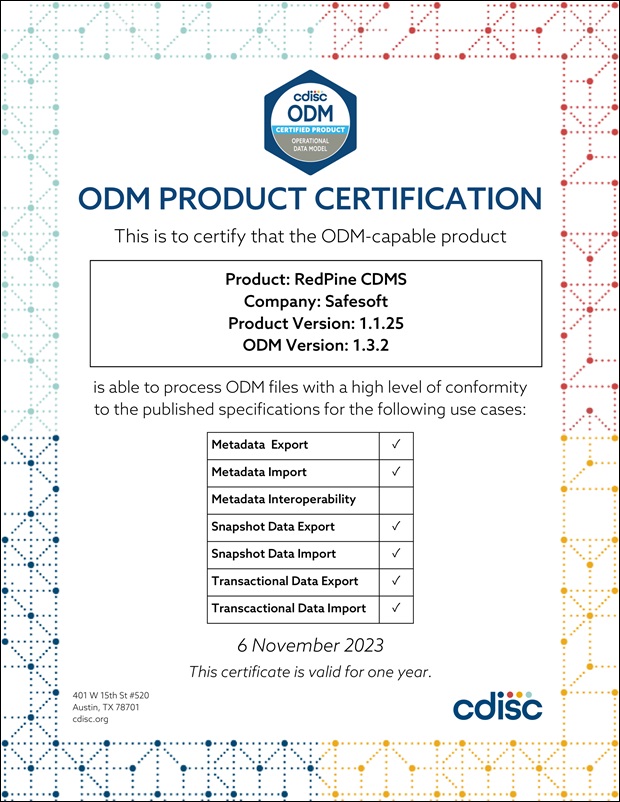 세이프소프트, 국내 최초 CDISC ODM 국제인증 취득