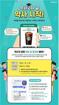 "새내기약사에 커피쿠폰 쏜다"...바로팜, 커뮤니티 가입 이벤트