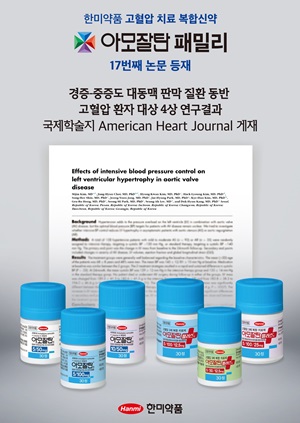 한미 아모잘탄패밀리 4상 결과, 국제학술지 'AHJ' 등재