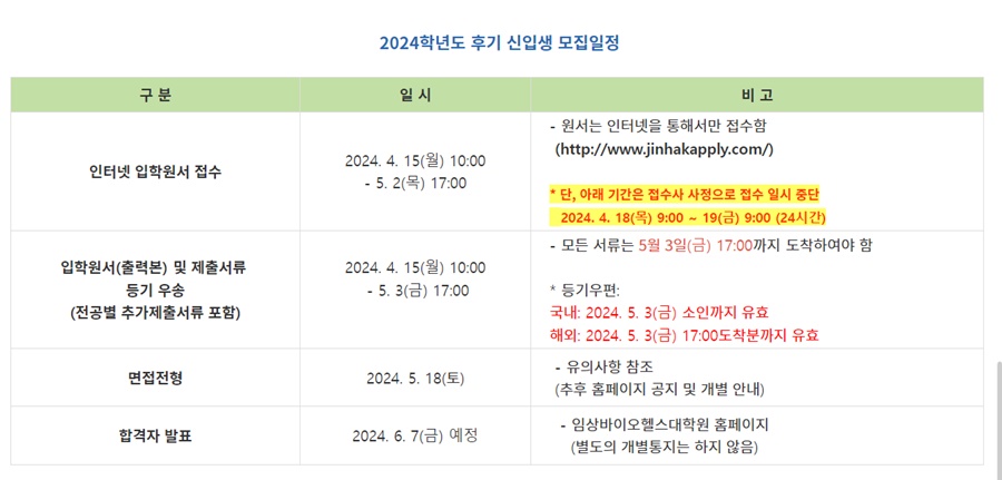 이대 임상바이오헬스대학원, 온라인학위과정 신입생 모집