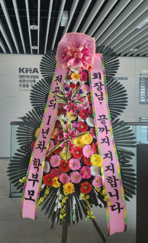 "회장님 지지합니다"...전공의 학부모, 의협에 화환보내