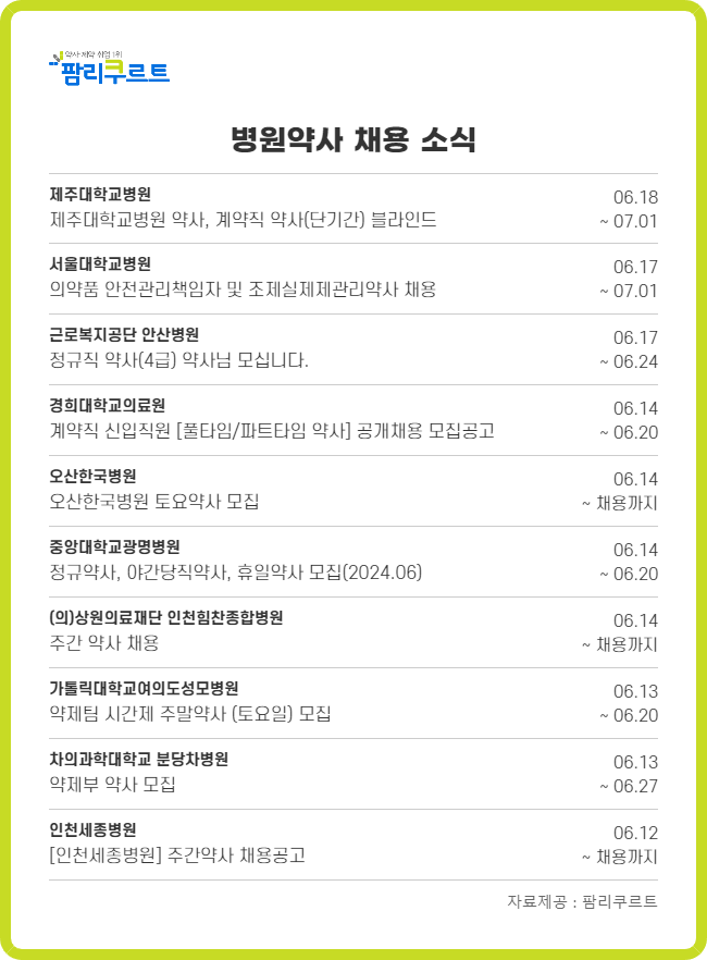 "1년 채우면 일급 3만원 인상"...분당차병원 야간약사 채용 