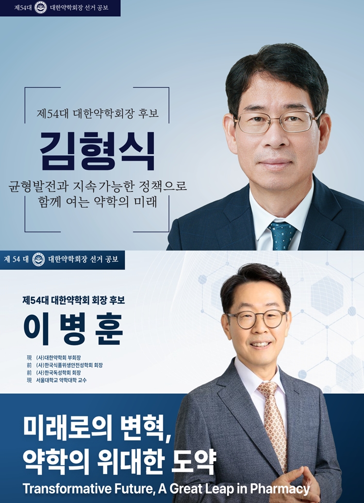 약학회장 후보 김형식·이병훈 확정...23~30일 투표로 선출 