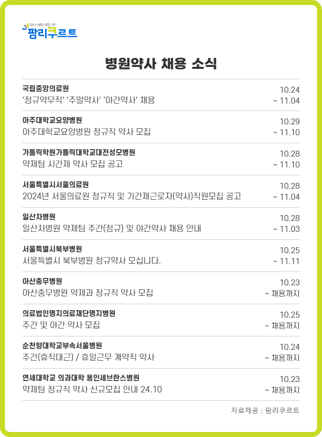"전문약사 채용 우대"...서울의료원 정규직 모집 눈길  