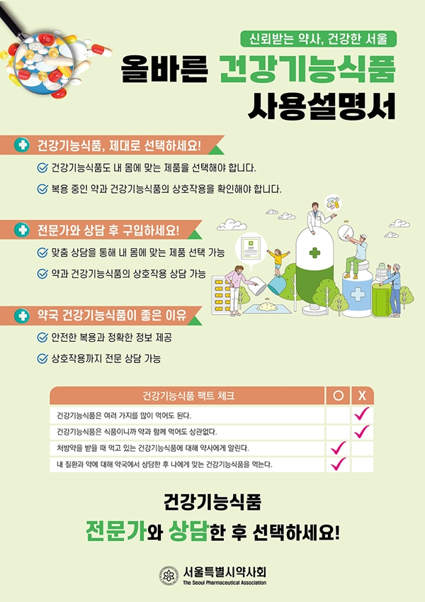 "약사와 건기식 상담하세요"...서울시약, 포스터 배포 