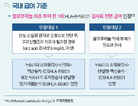 "통풍환자, 알로푸리놀 투여 전 유전자 검사 필요"