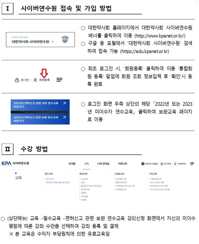 약사회, 약사 면허신고 대상자 위한 보완 연수교육 실시