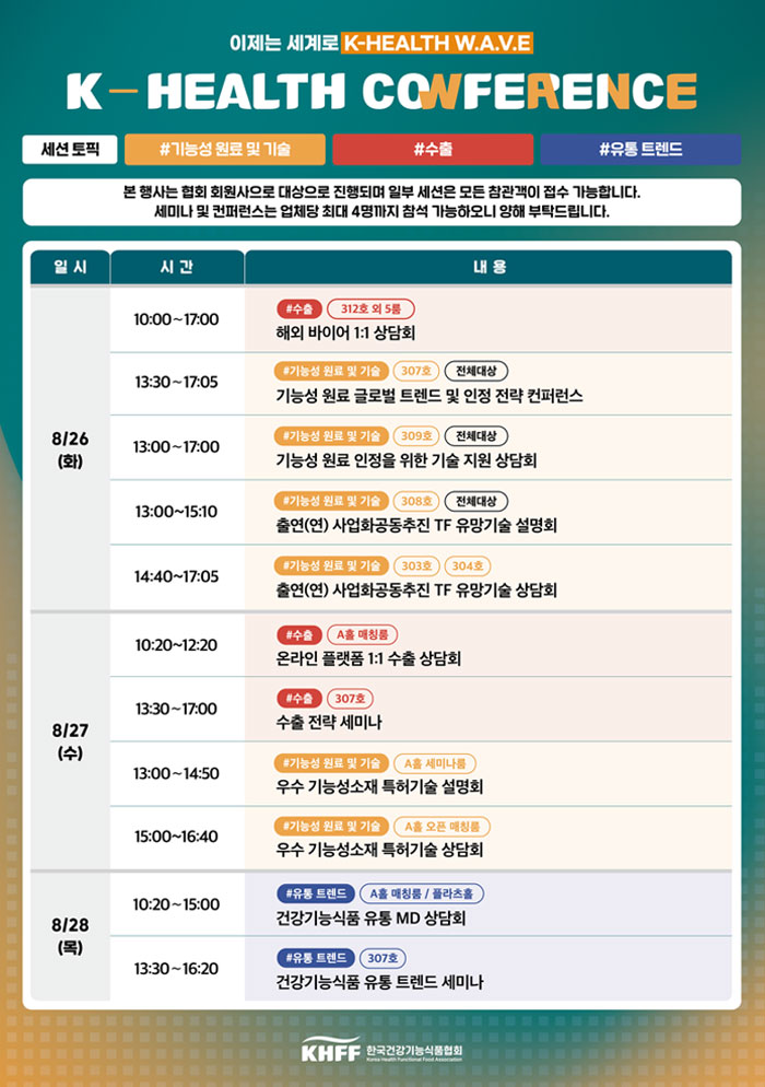 건기식협회, 오는 26일부터 K-헬스 컨퍼런스